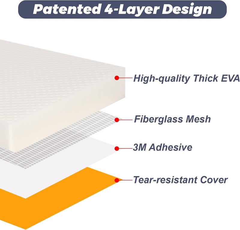 GameXcel Garage Wall Protector Car Door Protectors Garage Guards Bumpers EVA Foam Thick Water Resistance Self Adhesive Garage Wall Pad for Car Doors Anti-Collision Garage Wall Protect,4 Pack White - Image 3